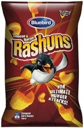 Bluebird Cheese & Bacon Rashuns 150g